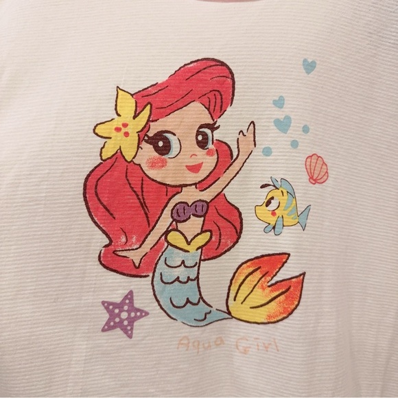 Moi & Du TTASOMKIDS Little Mermaid Aqua Girl Print Pajama Pj Set NWT - Picture 2 of 9